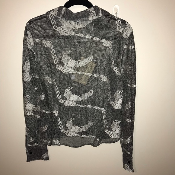 Unique loose knit Harley Davidson button down - Picture 2 of 5